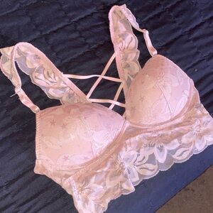 Elegant Lace Bralette in Soft Pink
